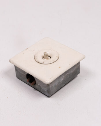Vintage Cream Ceramic Light Switch with Metal Base