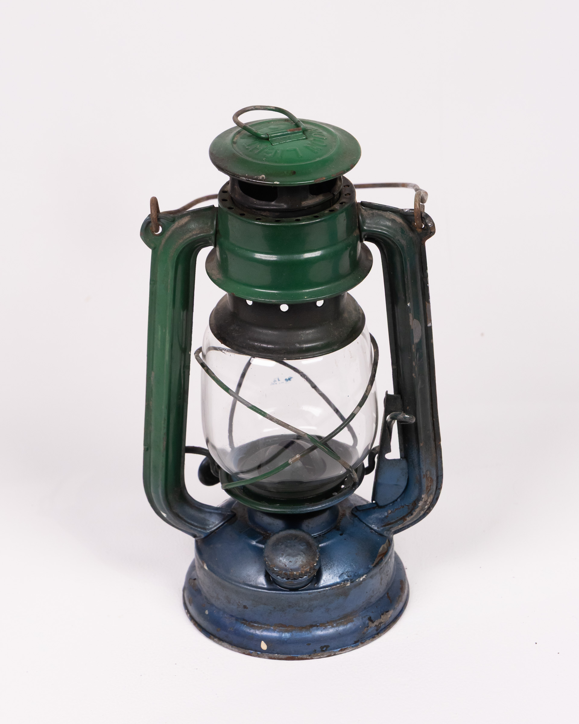 Vintage Metal Lantern with Glass Globe