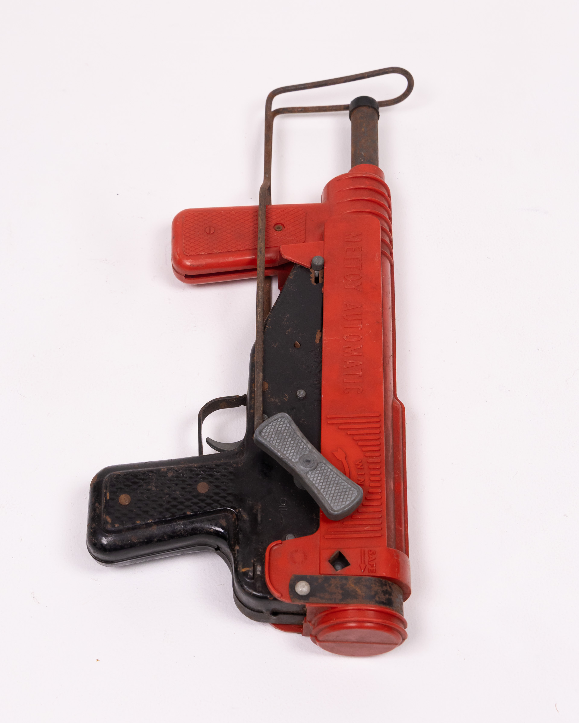 Vintage Mettoy Automatic Toy Submachine Gun with Action