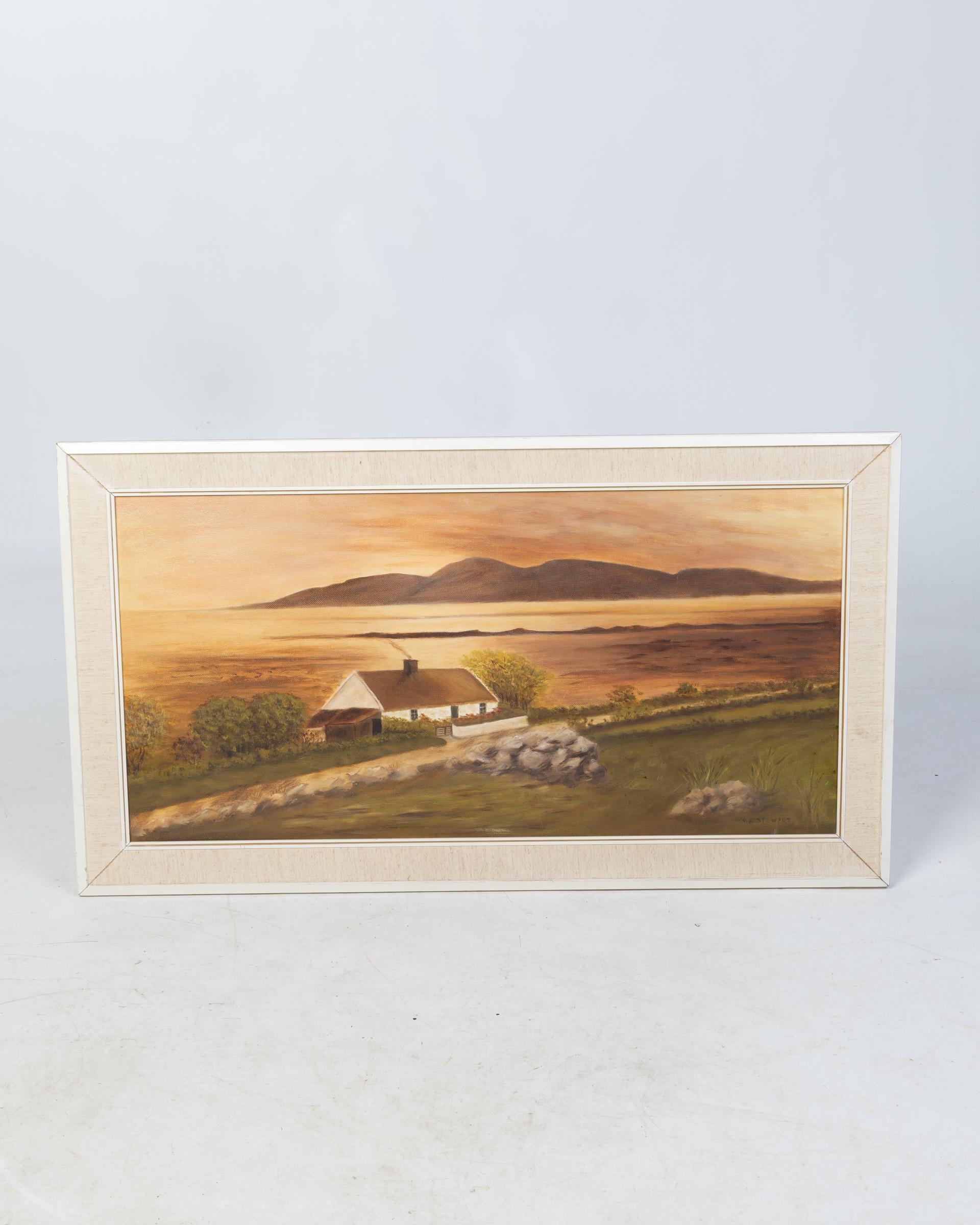 Framed Irish Landscape Oil Painting by M. K. Stewart