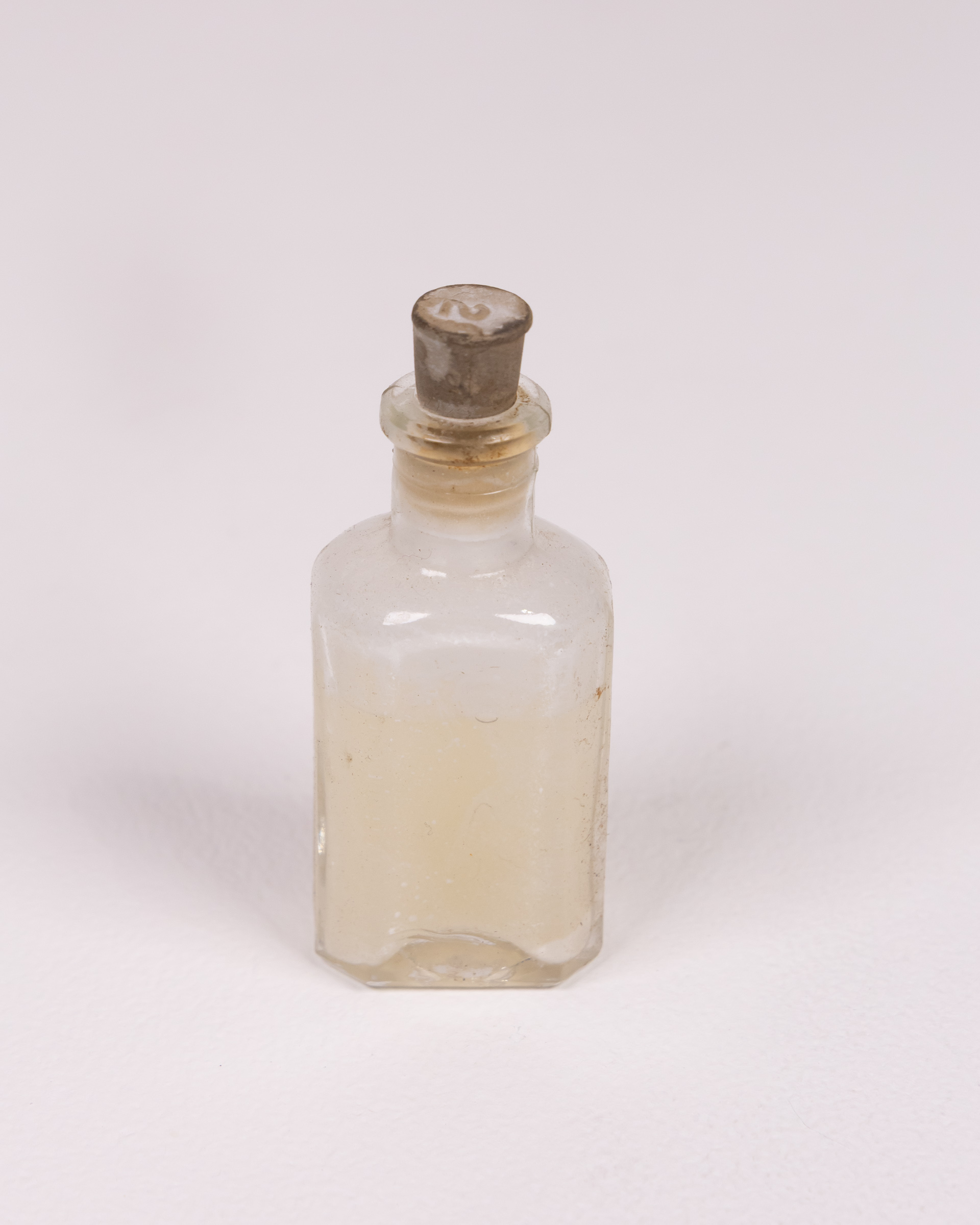 Vintage Glass Medical Bottle with Stopper