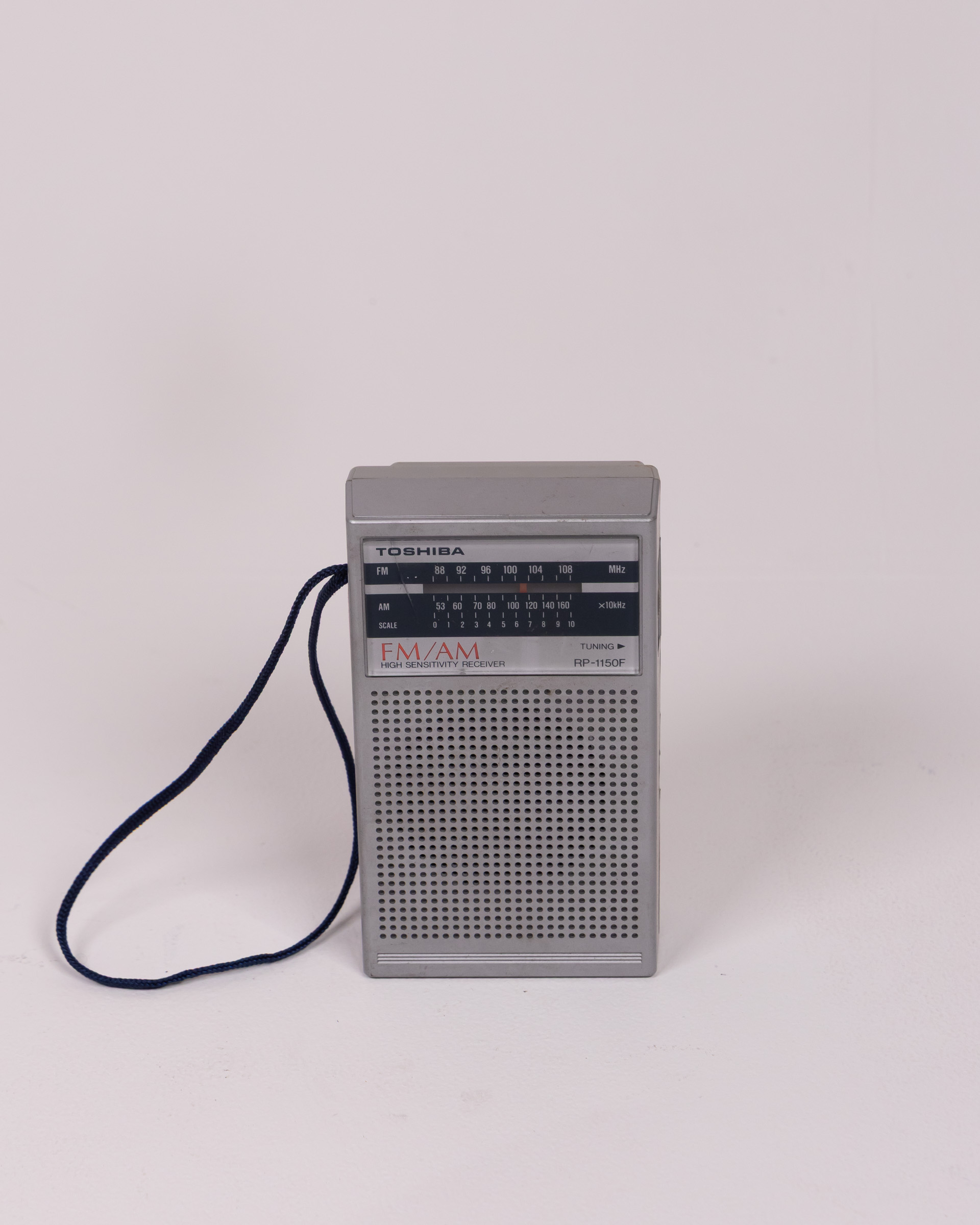 Toshiba Grey Plastic Radio, RP-115DF with Wrist Strap