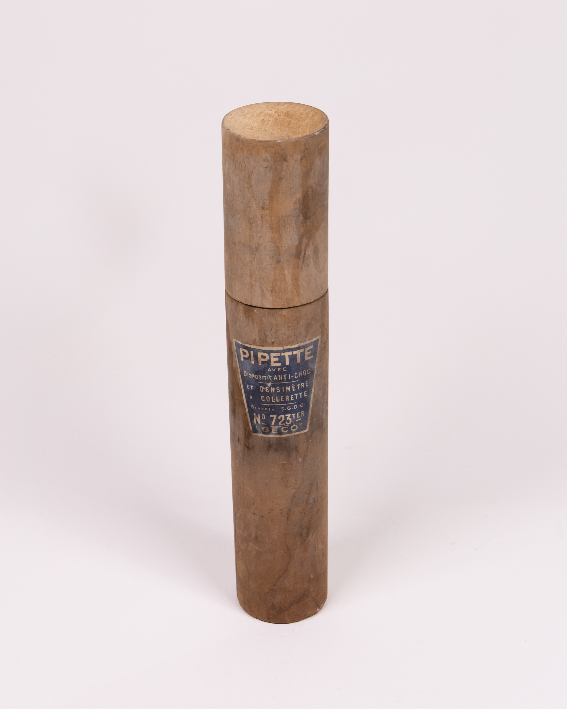 Vintage Wooden Pipette Case with Anti-Shock System