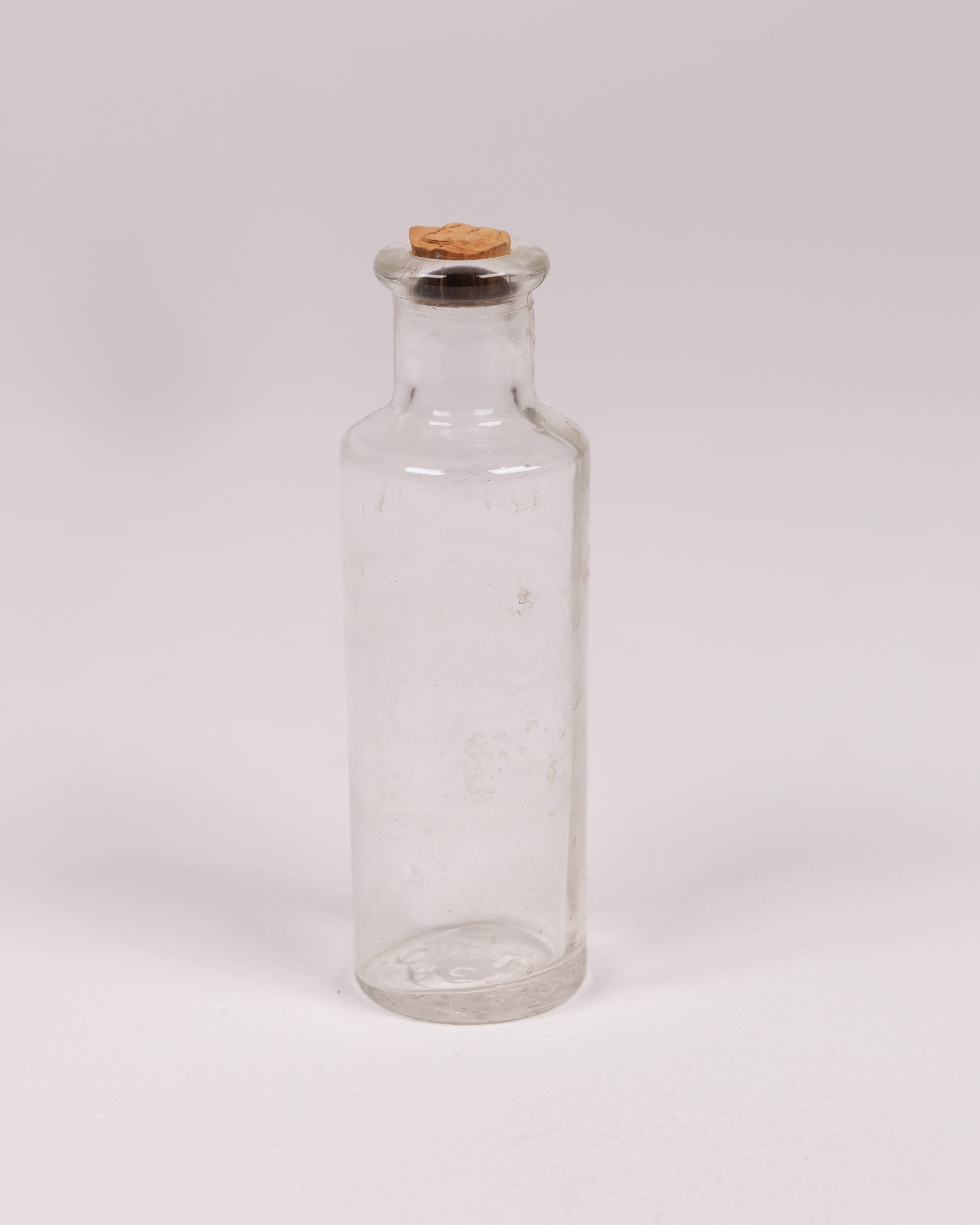 Vintage Clear Glass Bottle with Cork Stopper