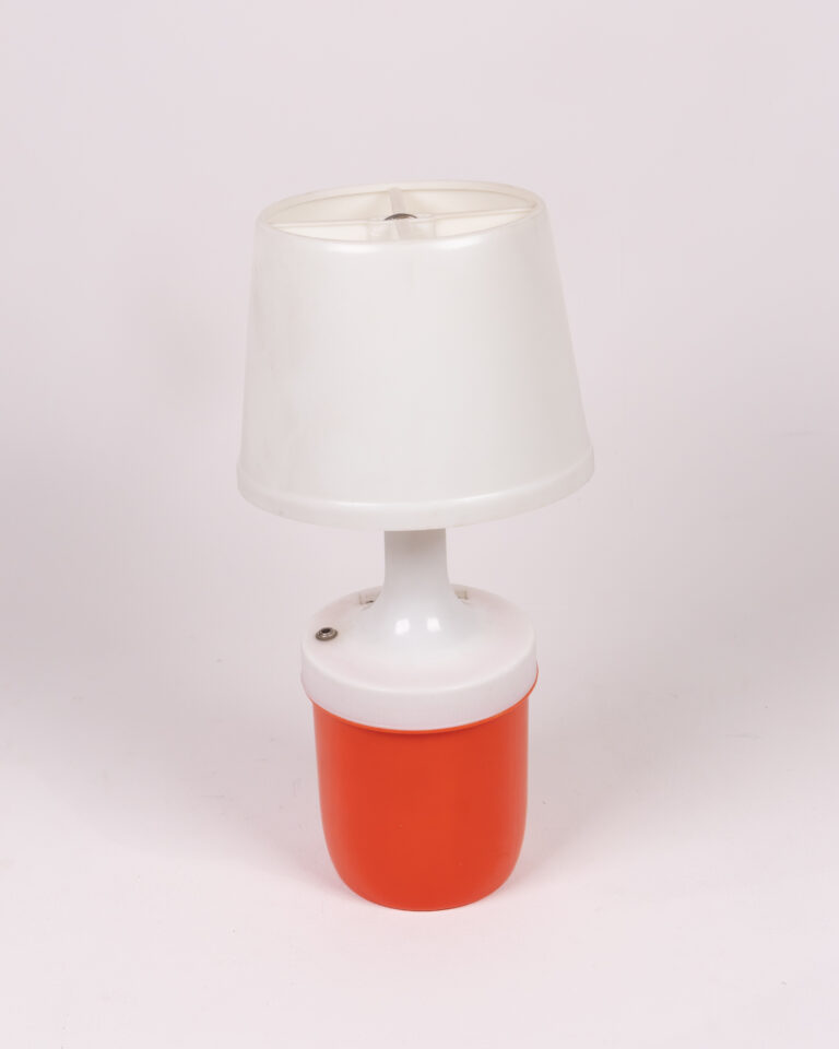 Vintage PIFCO Orange Plastic Lamp with White Shade