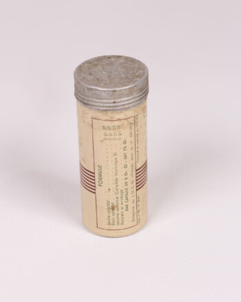 Vintage Glesol Capsule Container with Metal Lid
