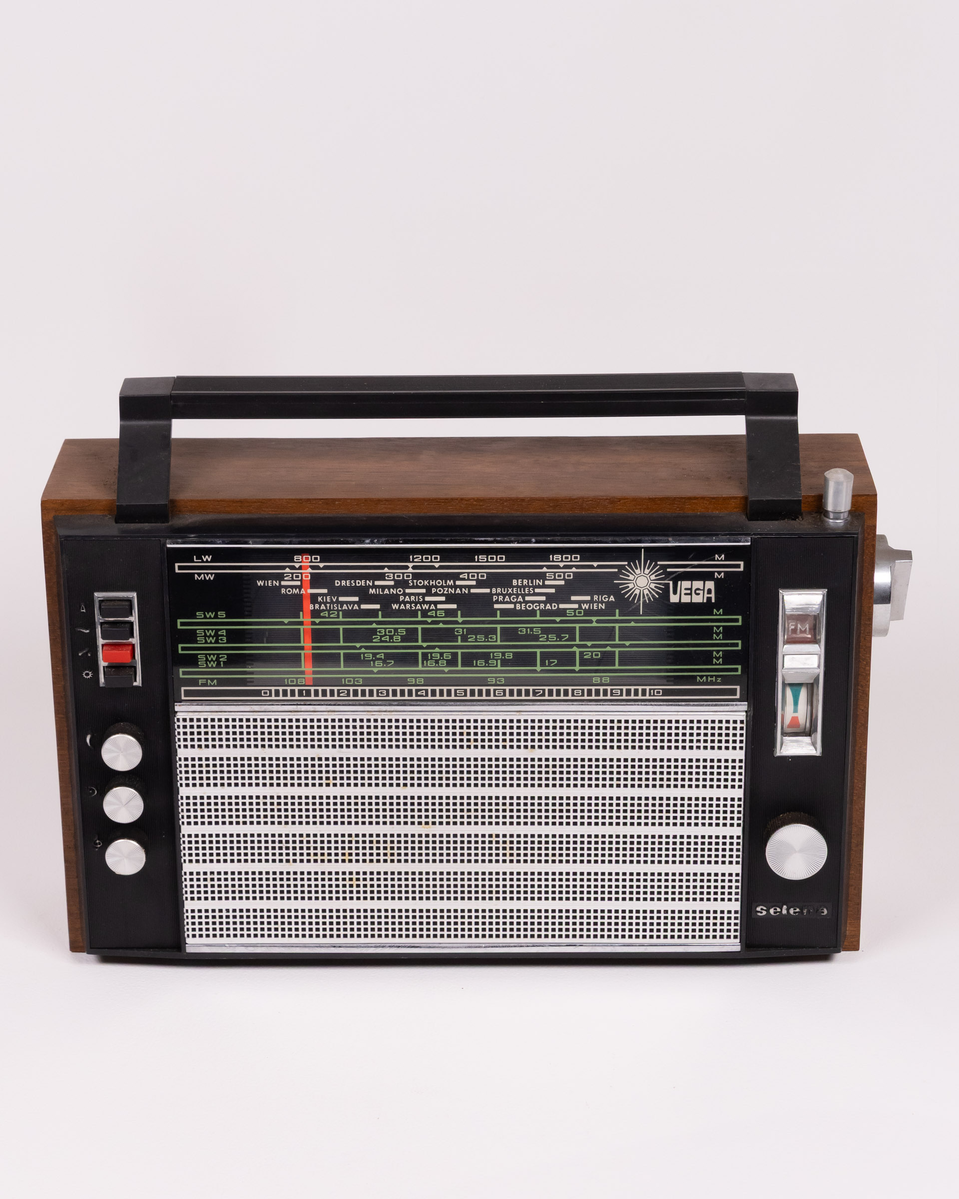 Vintage Russian Vega Selena Radio with Silver Grill