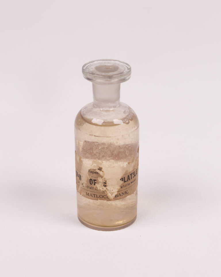Vintage Glass Medical Bottle with Original Label