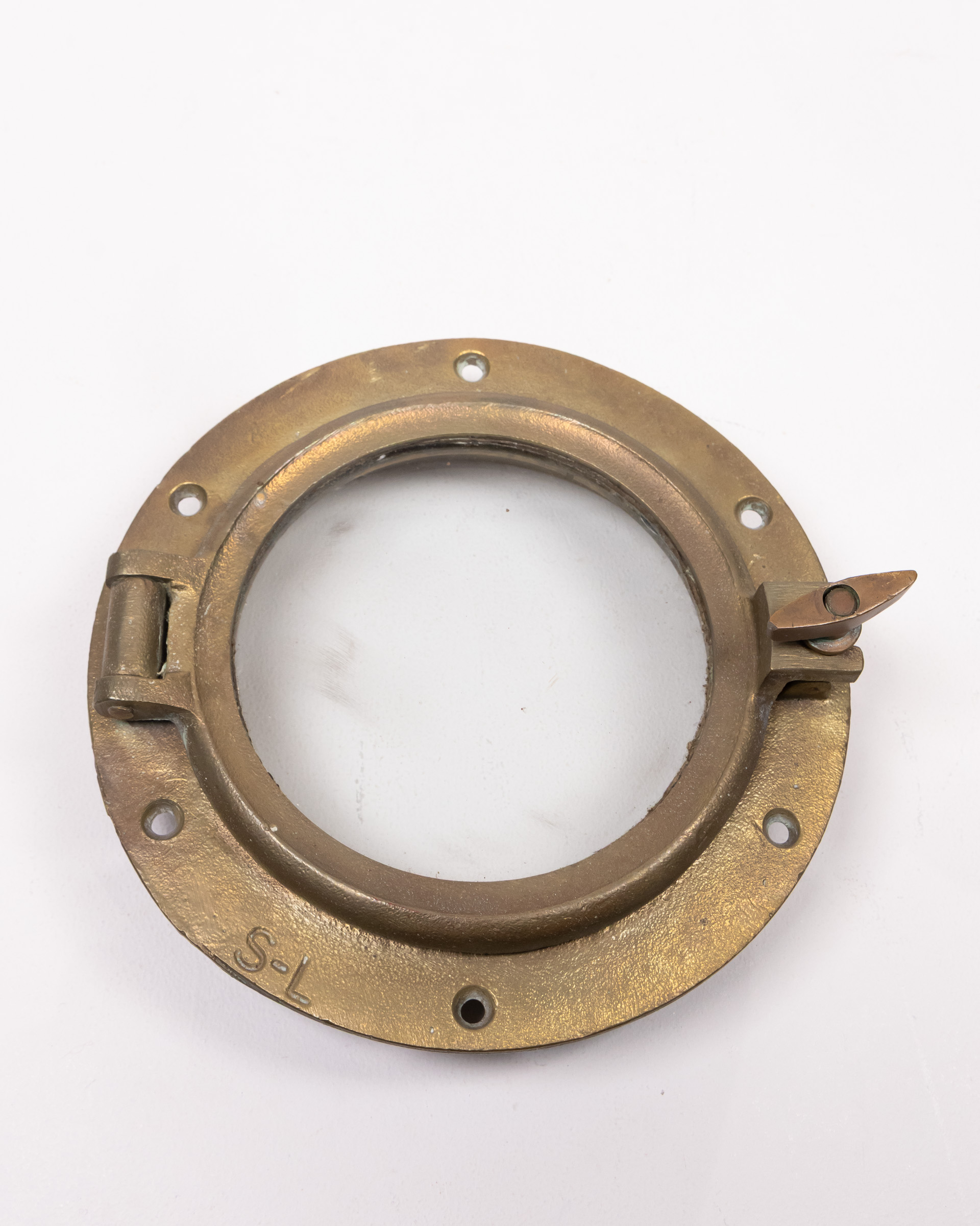 Vintage Brass Porthole with Original Glass