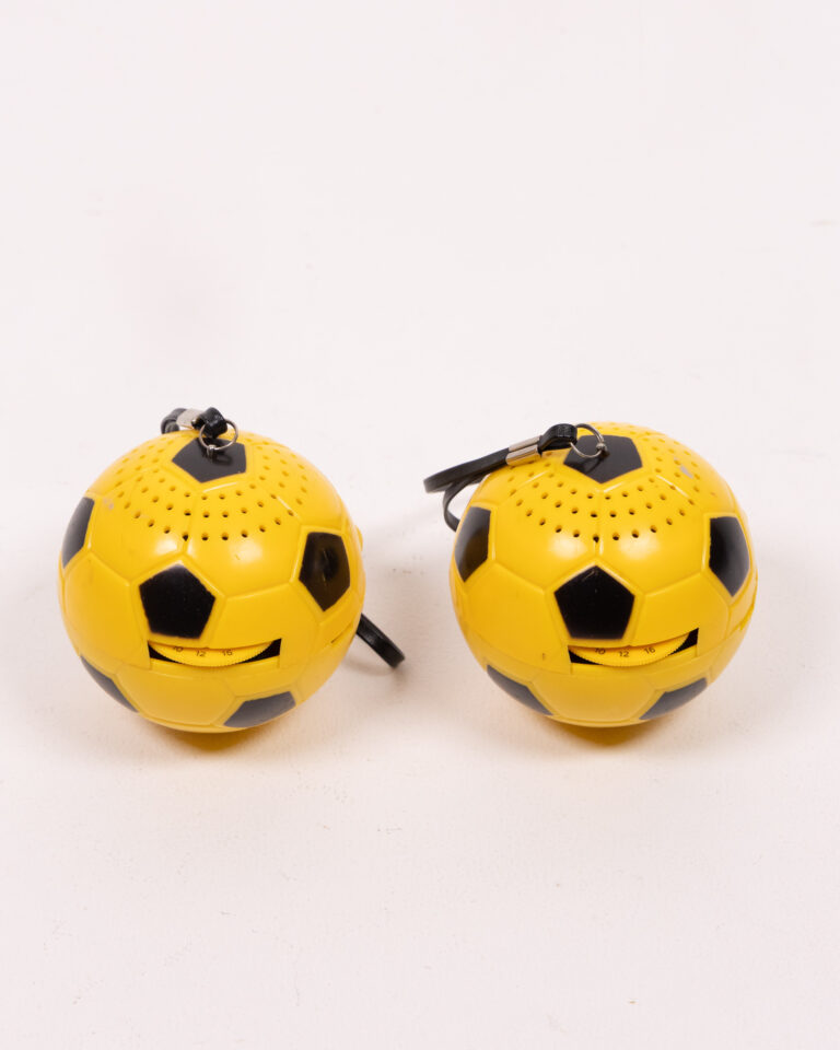 Novelty 1980s Yellow Plastic Football Alarm Clock with Timers [each]