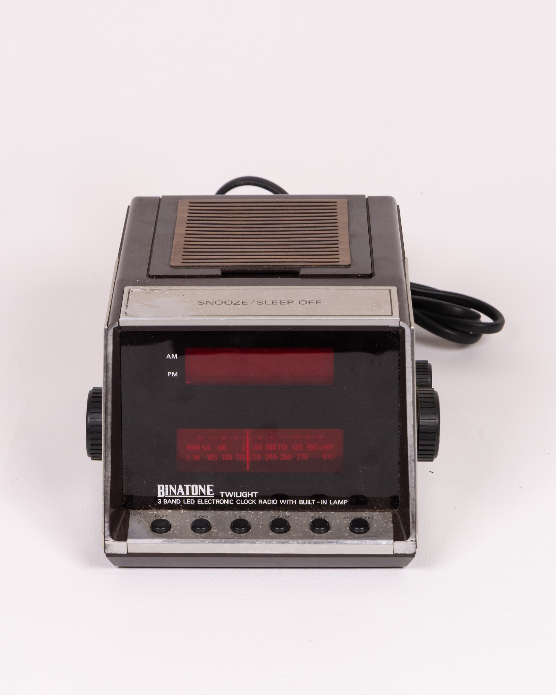 Vintage Binatone Clock Radio with Built-in Lamp