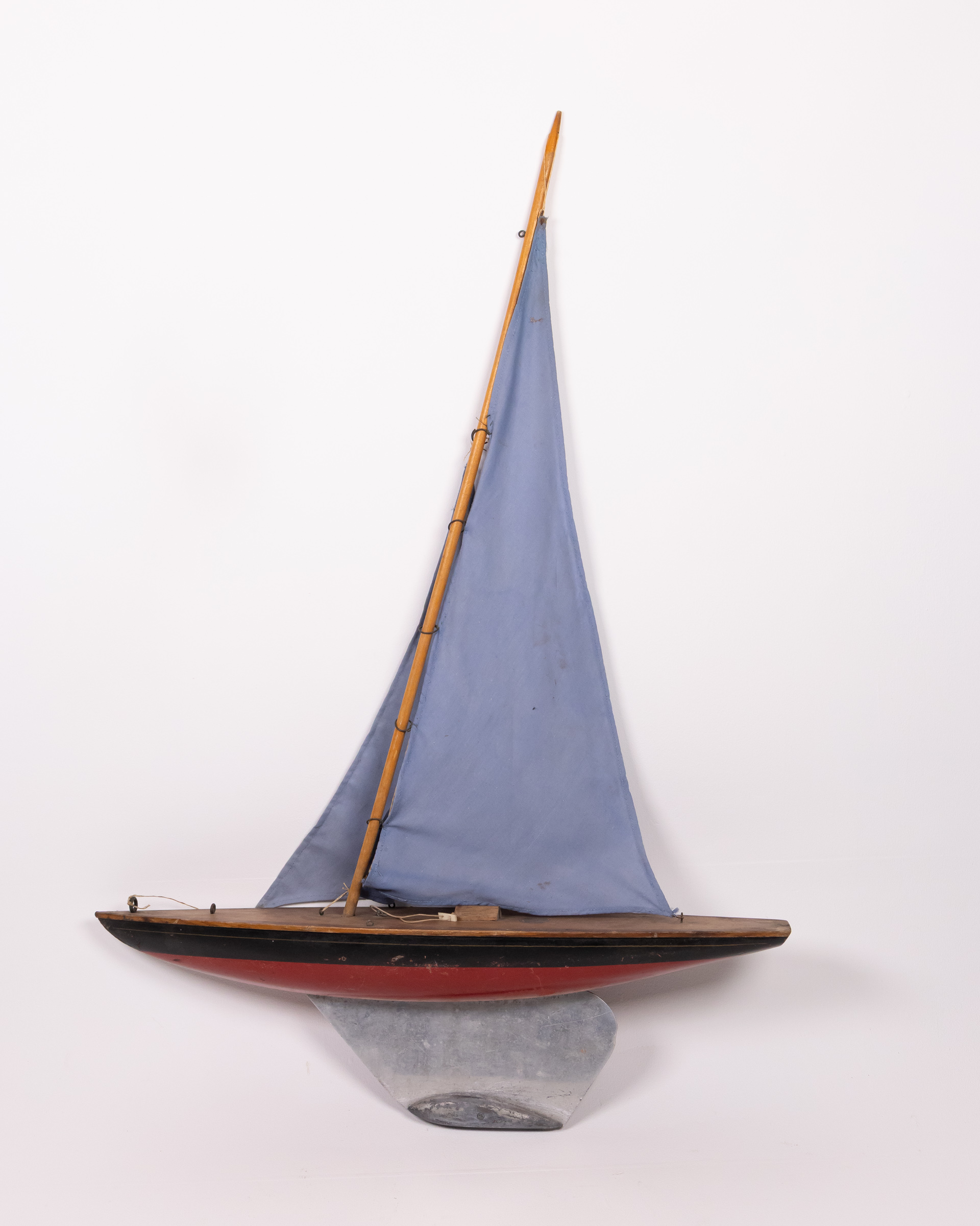 Vintage Alisa Models Wooden Pond Yacht Model Boat with Sail