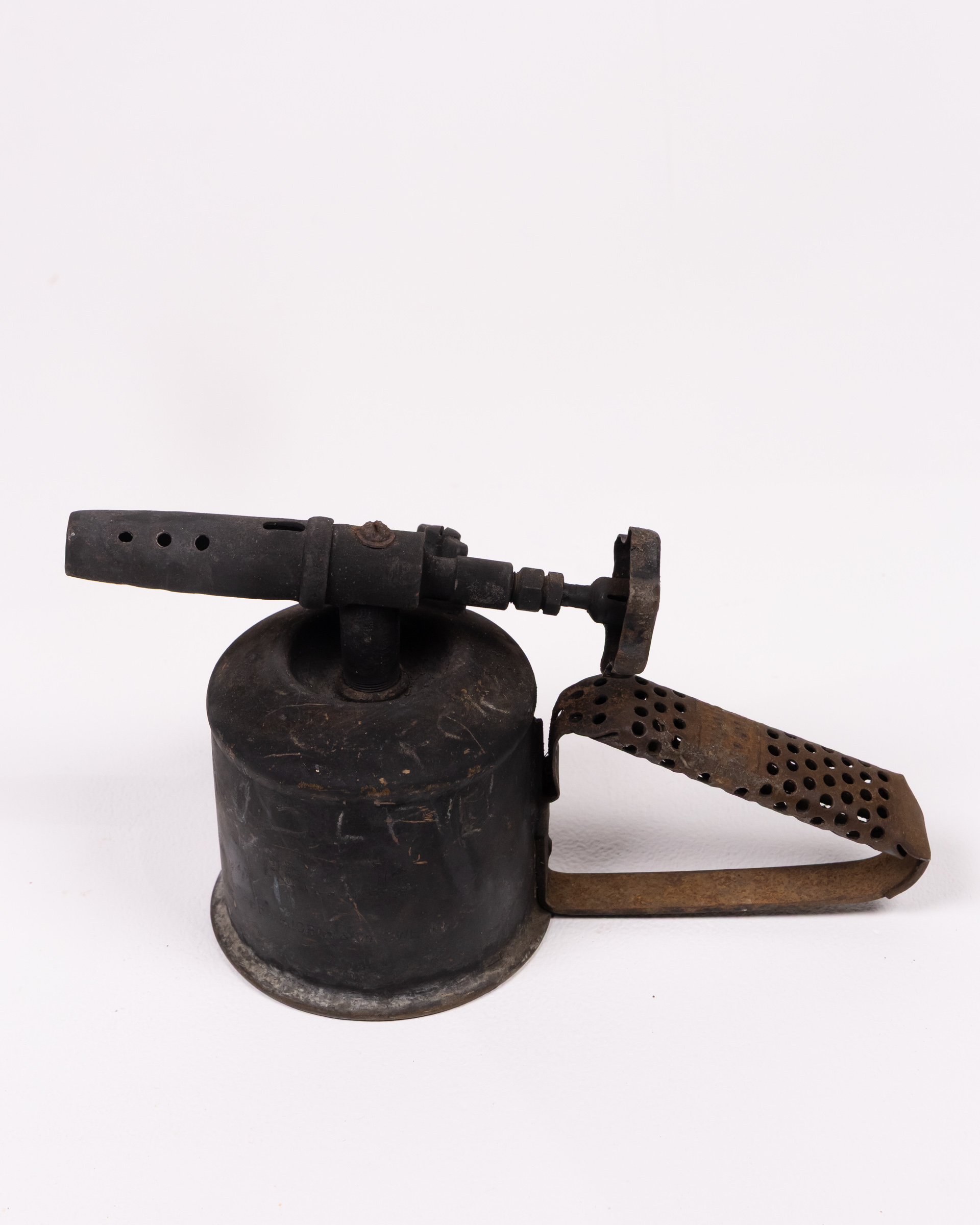 Vintage Steel Blowtorch with Perforated Handle