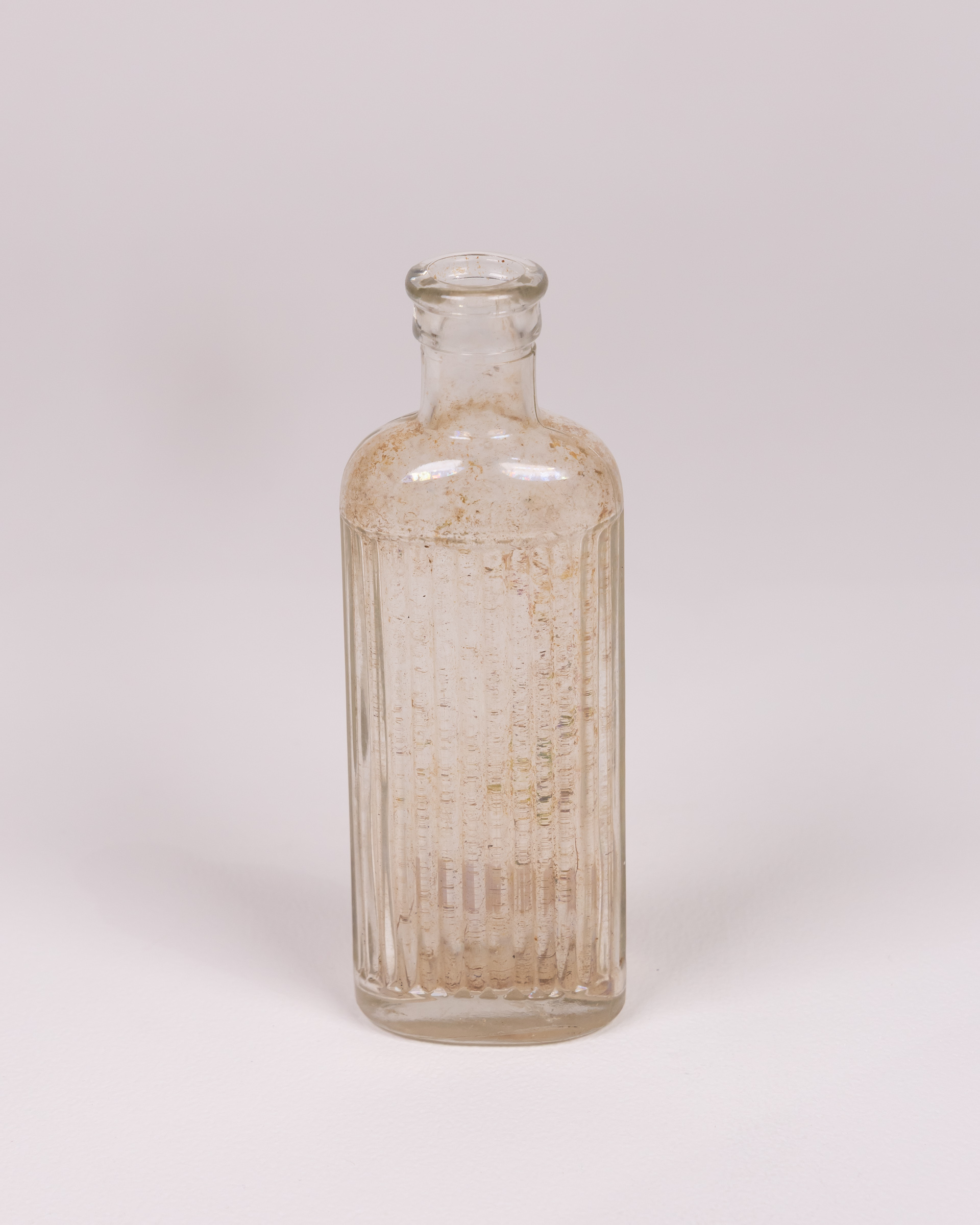 Vintage Glass Ribbed Bottle