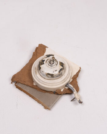 Vintage Ceramic Rotary Light Switch with Worn Finish