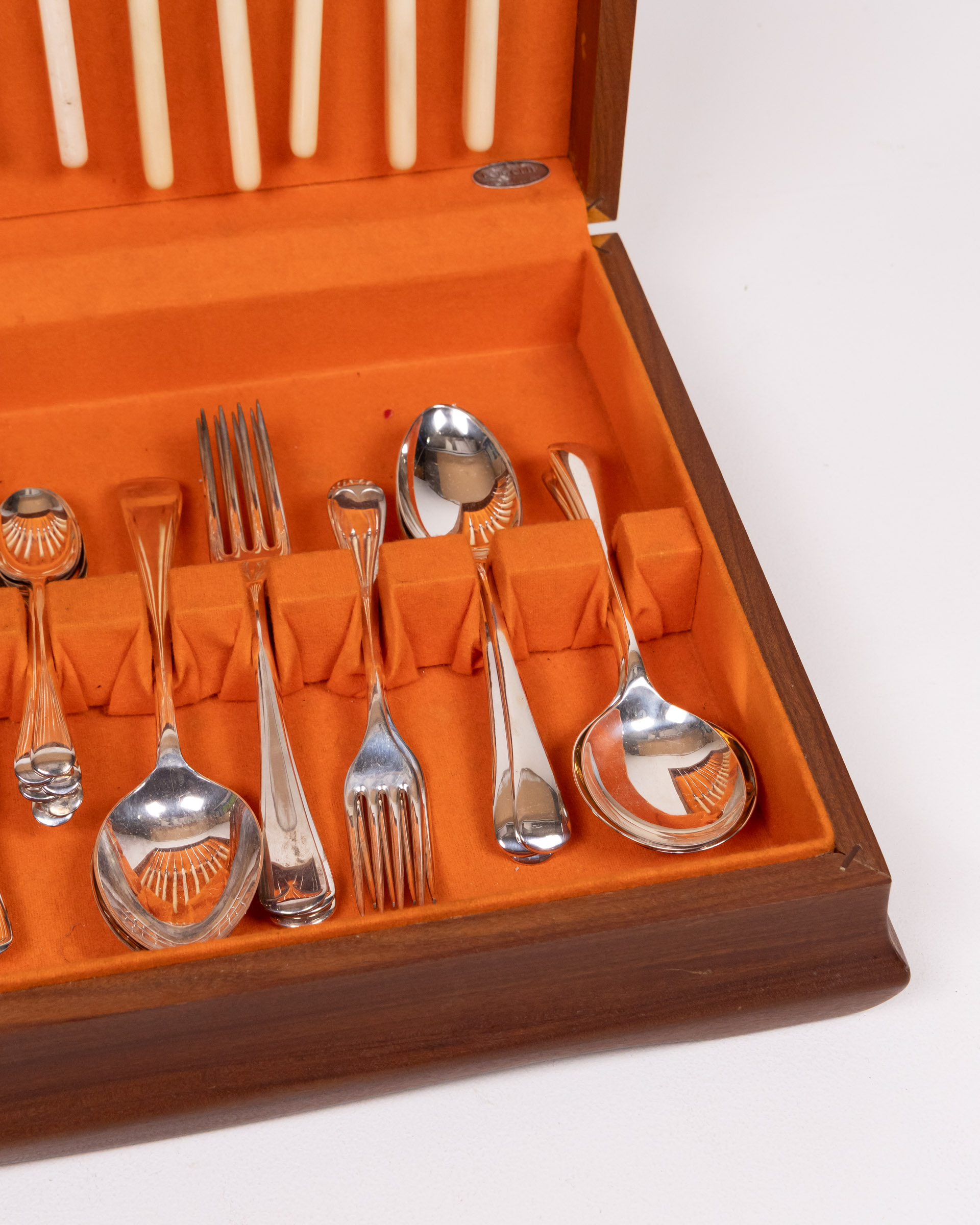 Wooden Box Silverware Cutlery Set Vintage Silver Plated Cutlery