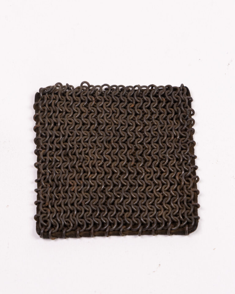 Vintage Iron Chainmail Coaster with Suede Backing