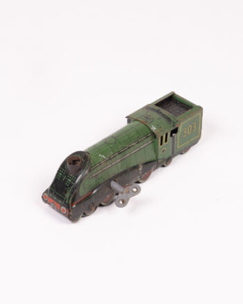 Vintage Metal Toy Train with Wind-Up Key
