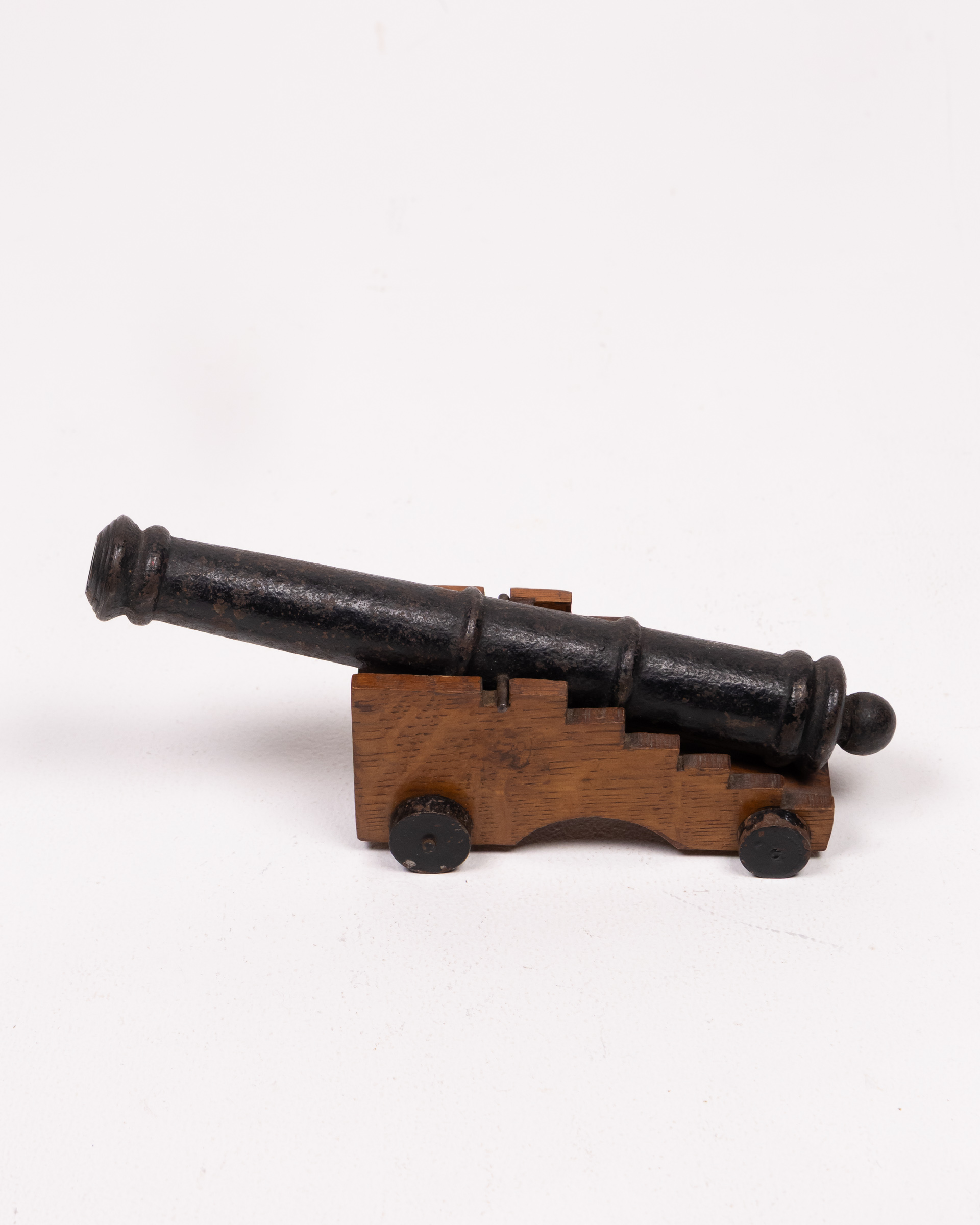 Metal Decorative Cannon Model with Wooden Base