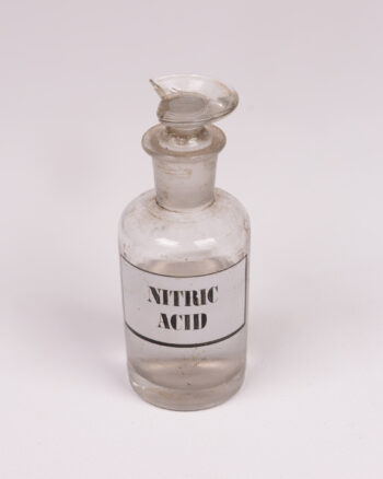 Vintage Glass Nitric Acid Bottle with Stopper