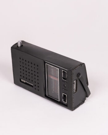 Vintage Piccolo Transistor Radio with Leatherette Case