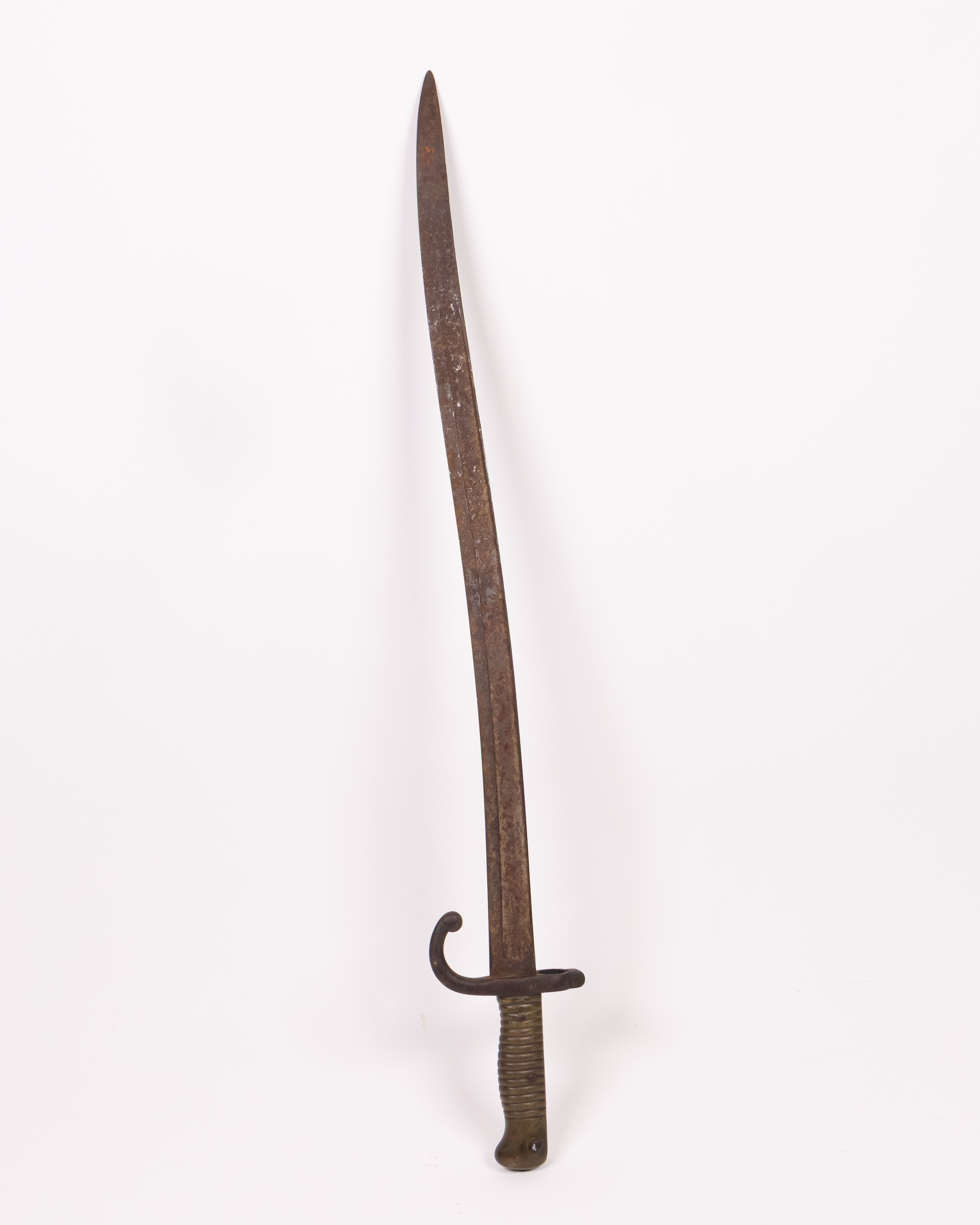 Antique Metal Sword with Curved Blade