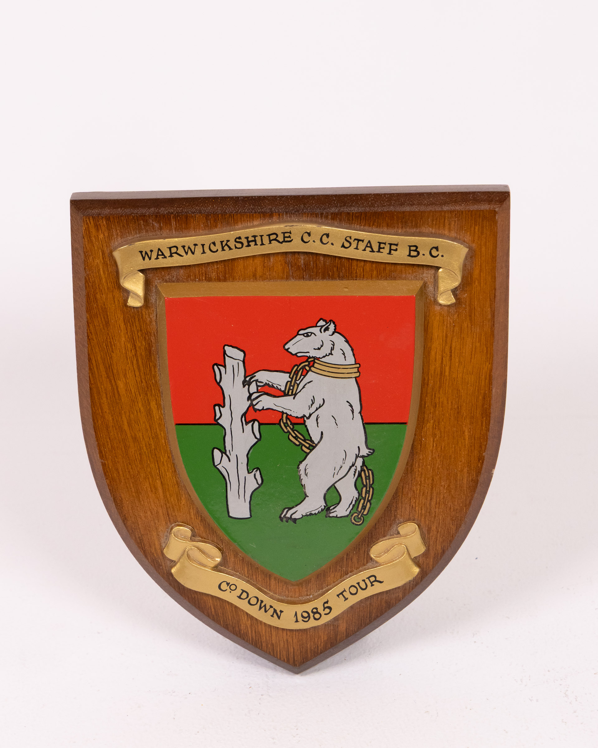 1985 Warwickshire C.C. Staff Shield with Metal Details