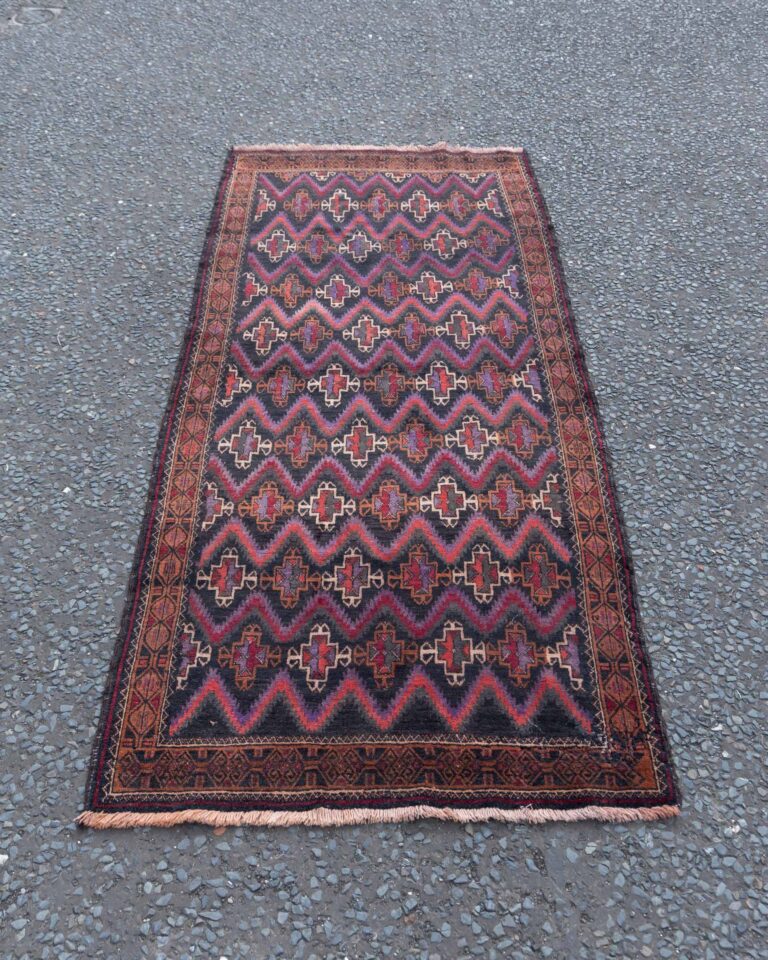 Vintage Afghan Rug with Geometric Pattern JR17