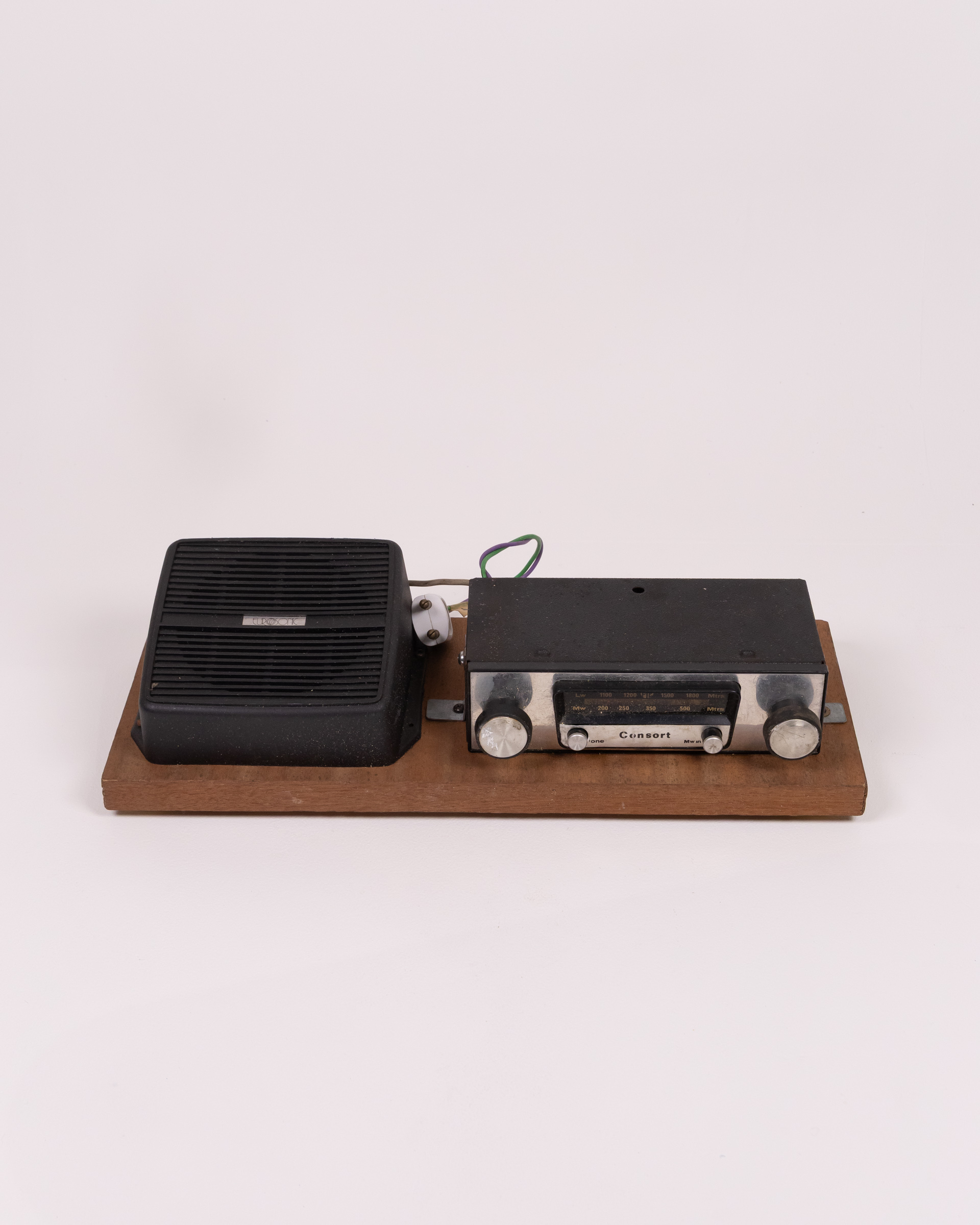 Consort Radio with Separate Speaker on Wood Base