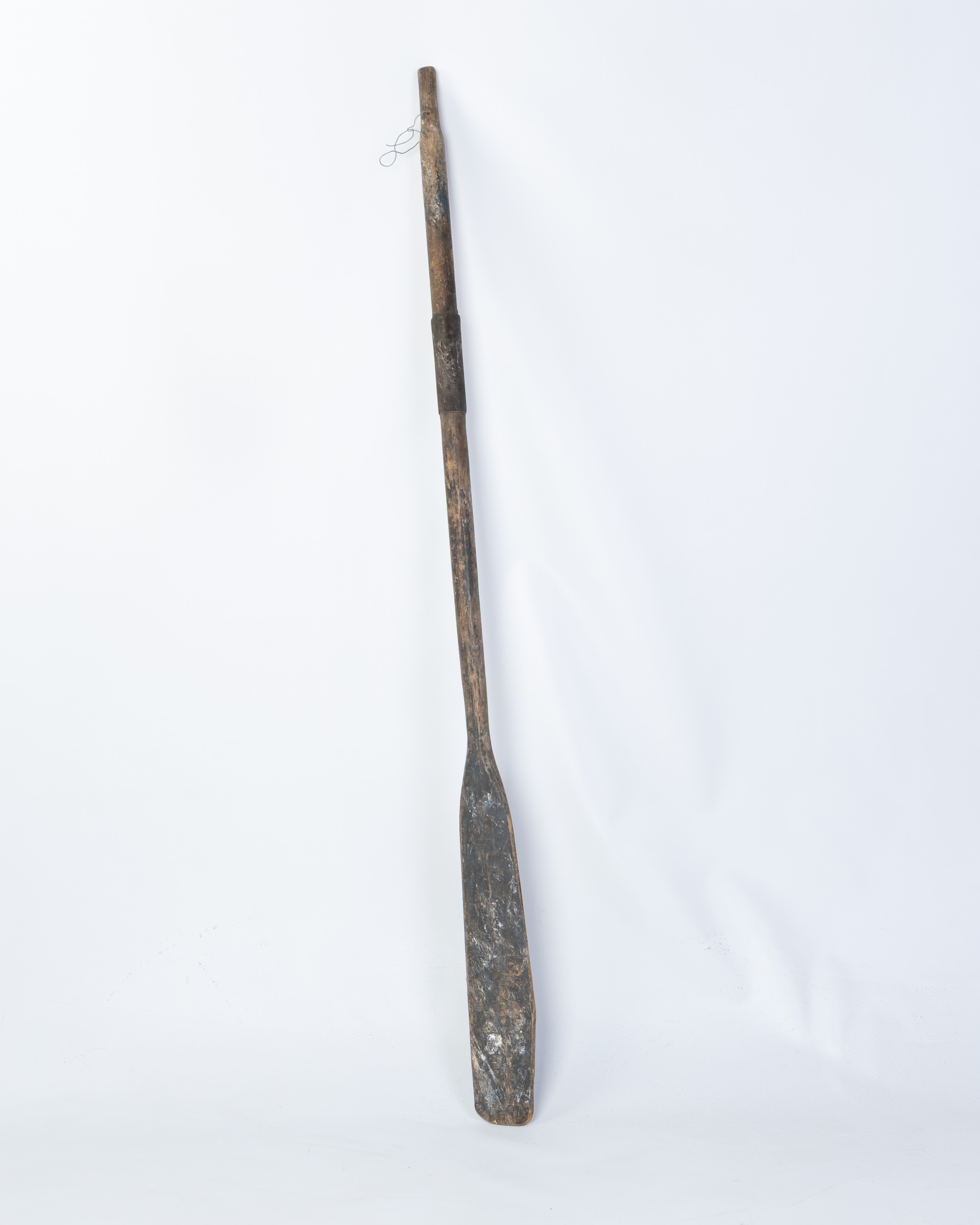 Vintage Wooden Paddle with Metal Band