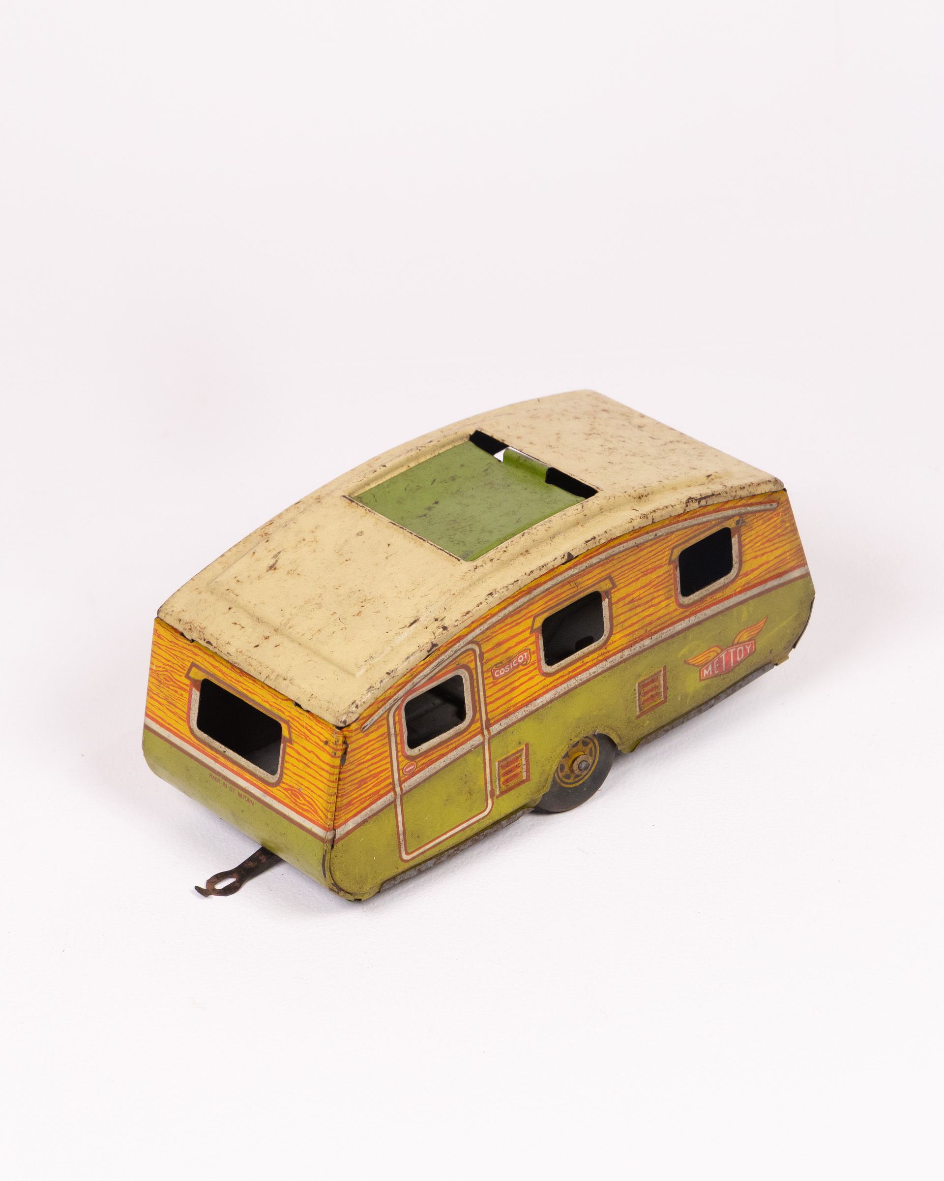 Vintage Mettoy Cosicot Metal Toy Caravan with Marks
