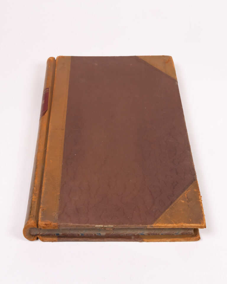 Antique Leather Ledger Book with Gold Details