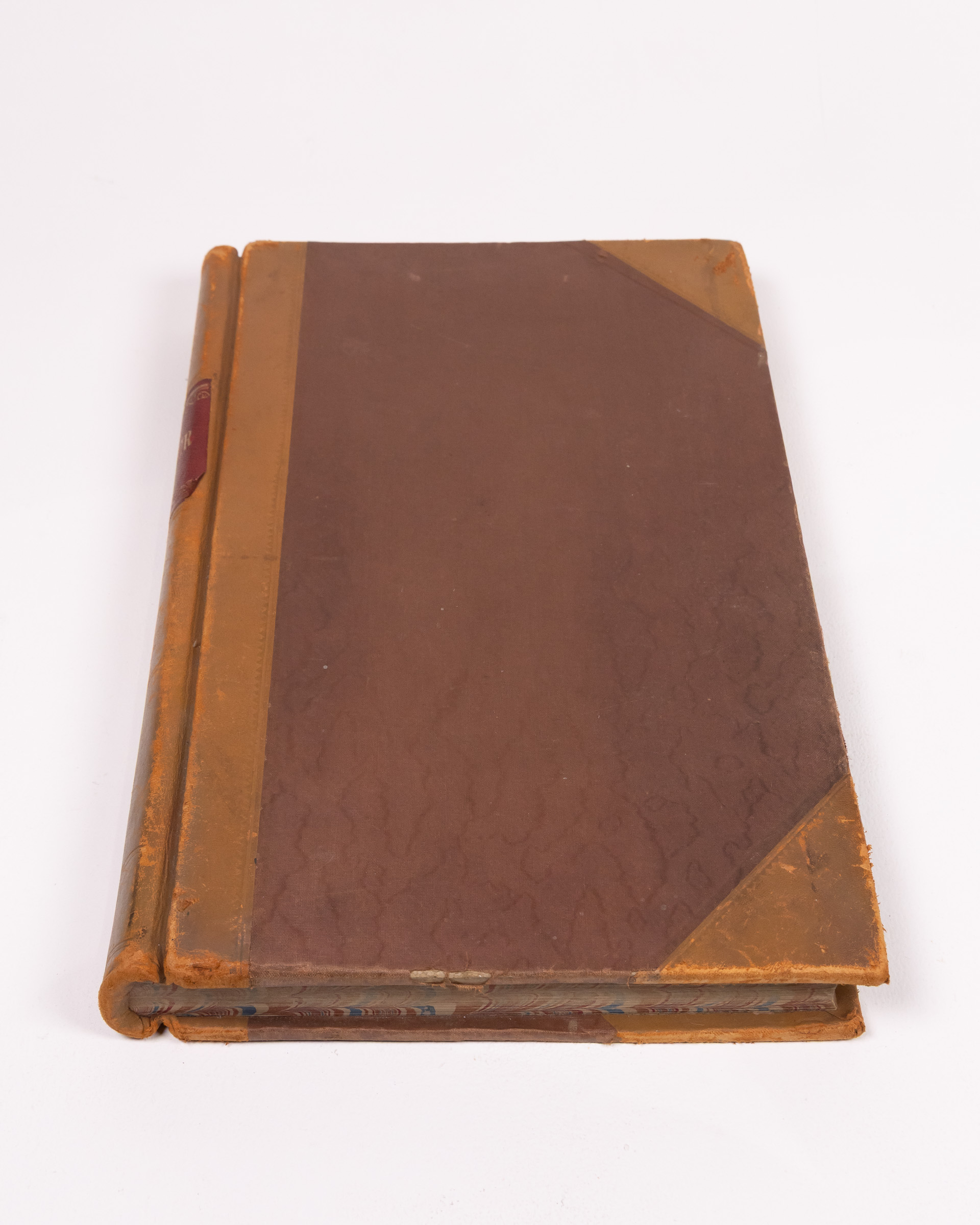 Antique Leather Ledger Book with Gold Details