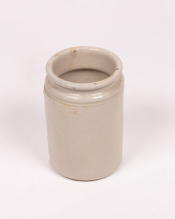 Vintage Grey Stoneware Jar with Banded Detail