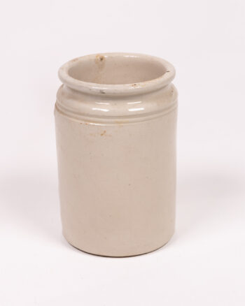Vintage Grey Stoneware Jar with Banded Detail