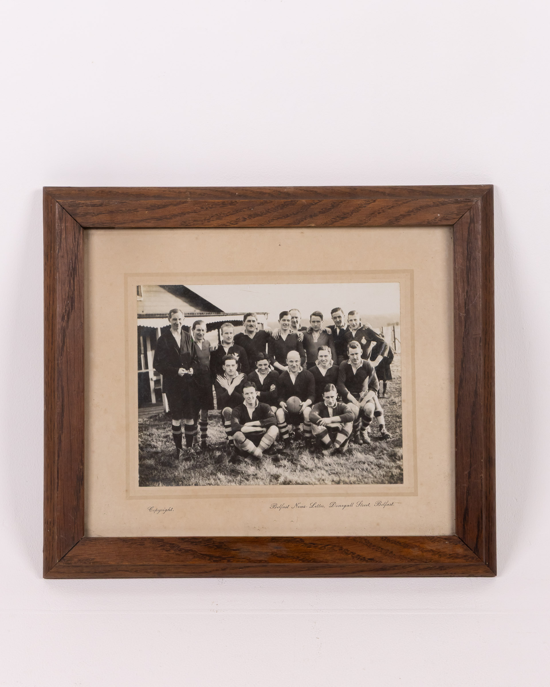 Vintage Belfast News Letter Rugby Team Photo with Frame