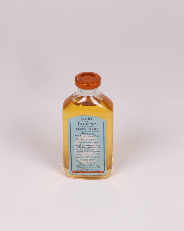 Vintage BAZAUD Glass 'Bain de Bouche' Bottle with Label
