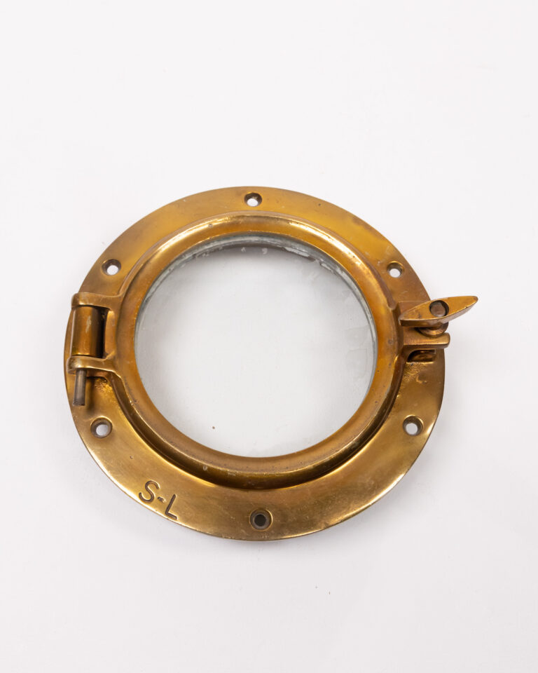 Vintage Brass Porthole with Hinged Glass