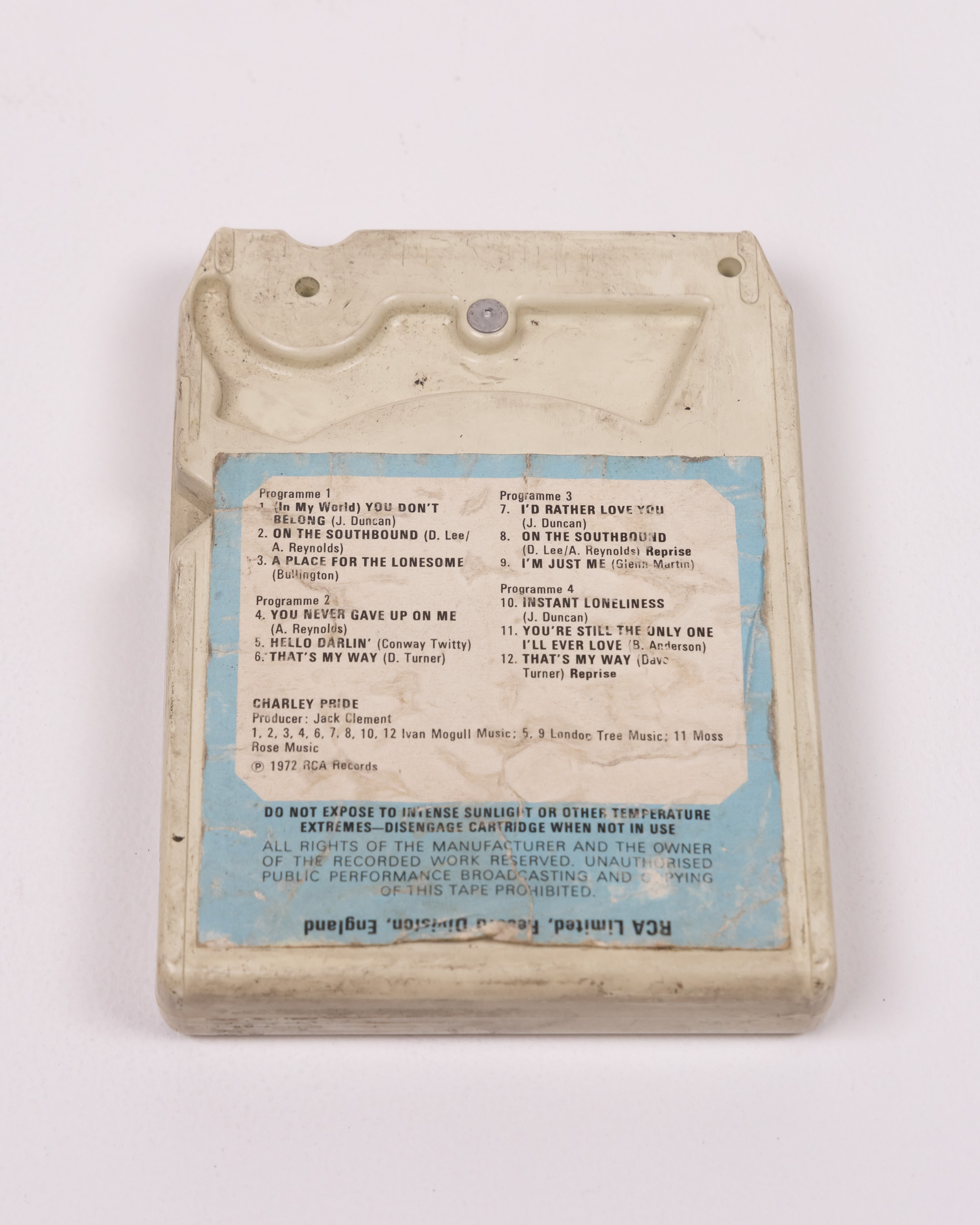 Vintage RCA Records Charley Pride 8-Track Cartridge