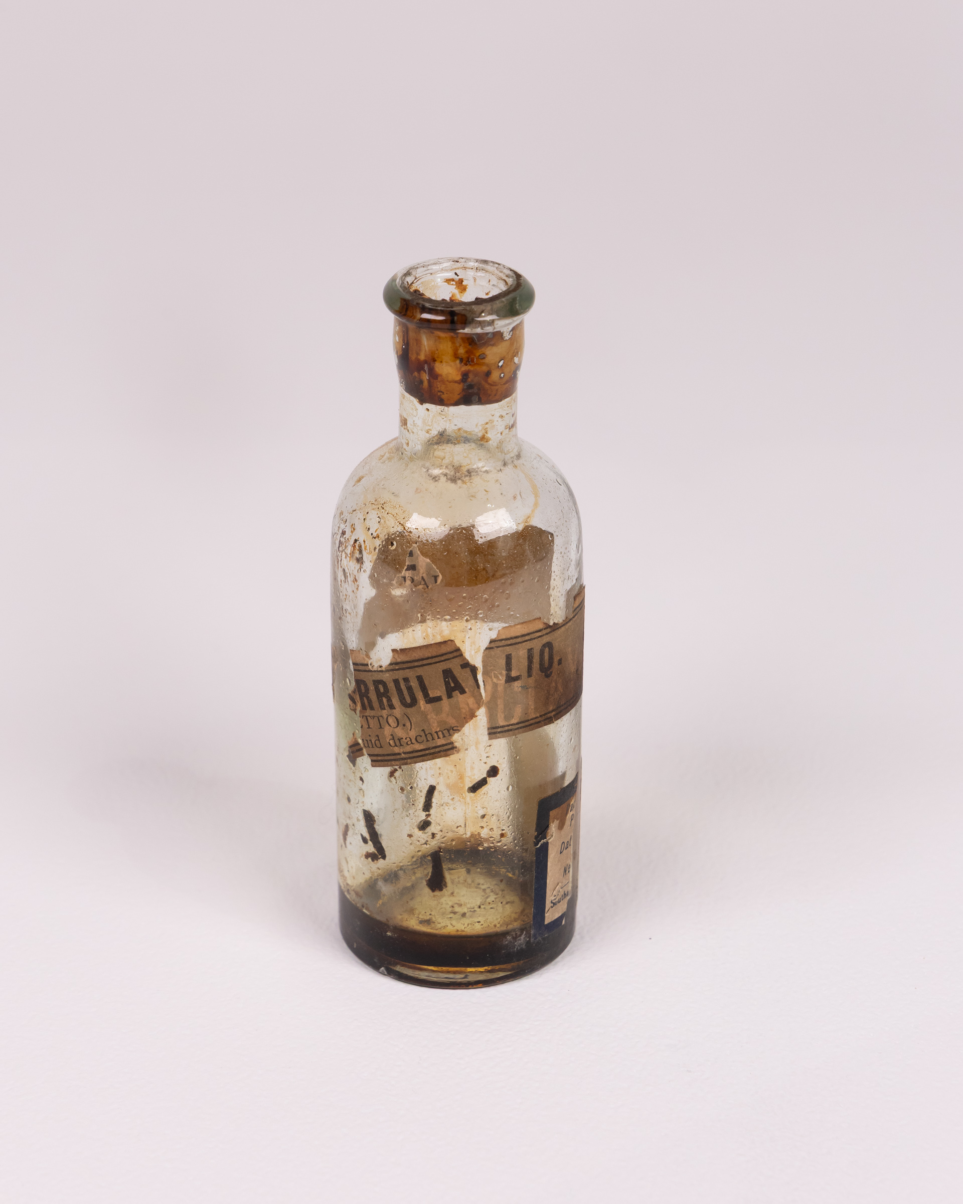 Vintage Glass Medical Bottle with Original Label