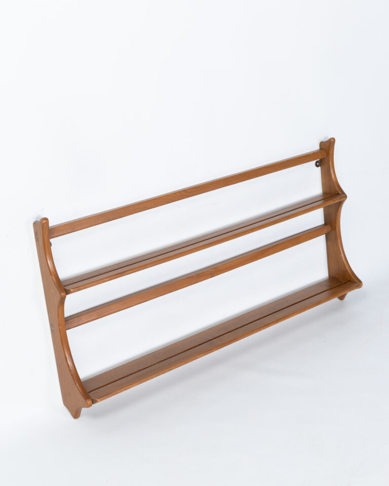 Mid-Century Teak Wall Shelf with Three Tiers