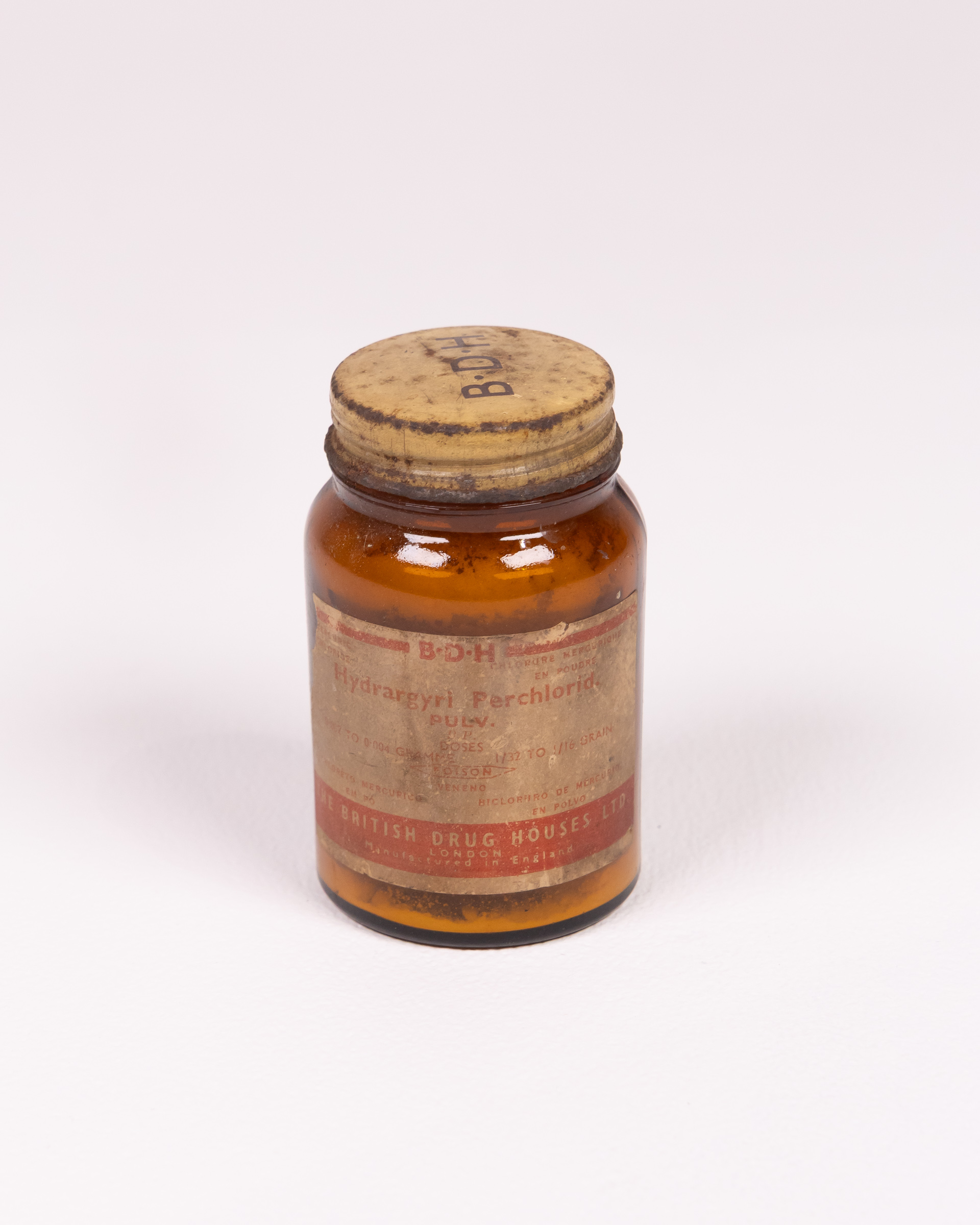 Vintage B.D.H. Medical Poison Jar with Original Label