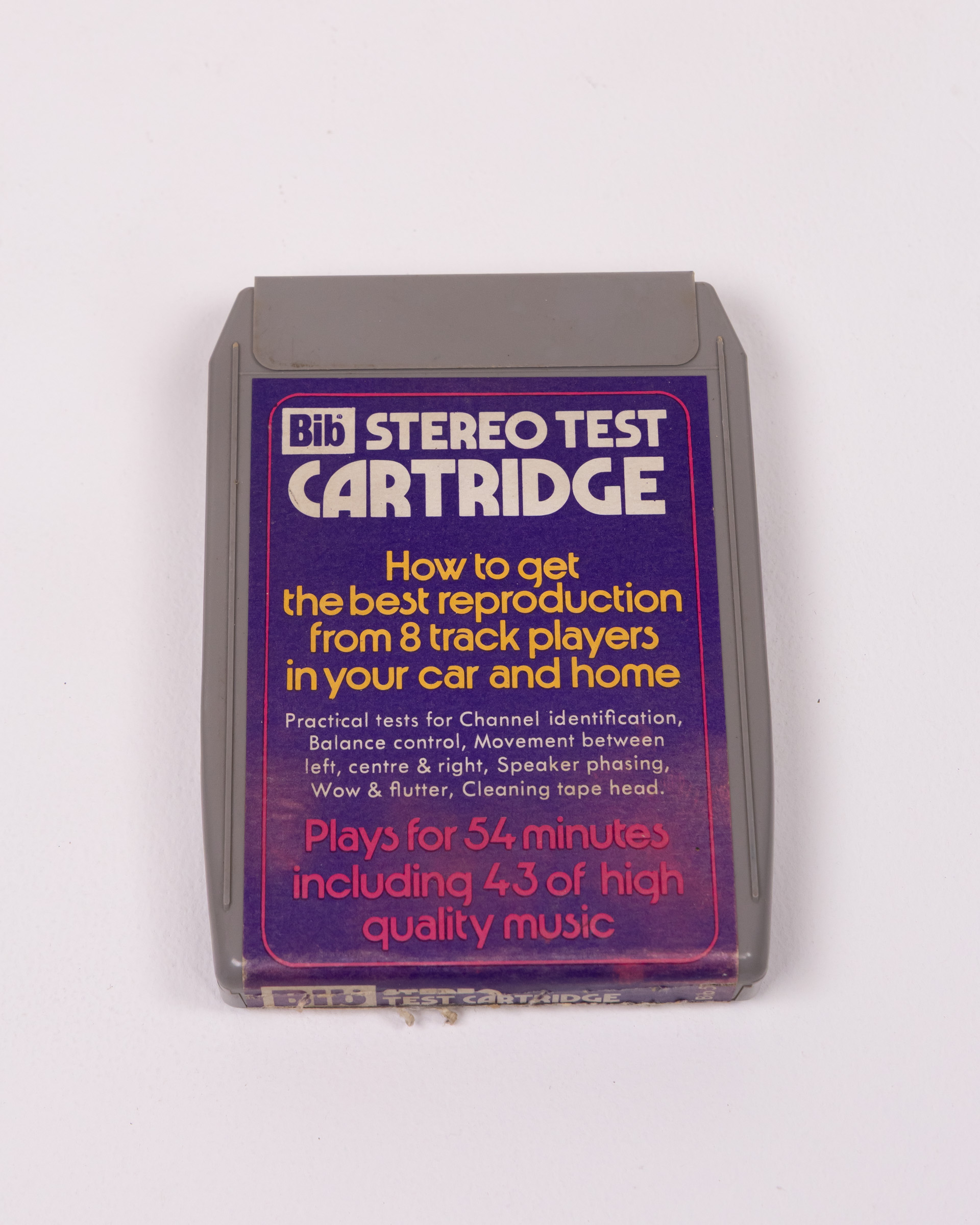Vintage Bib Stereo Test Cartridge for 8 Track Players