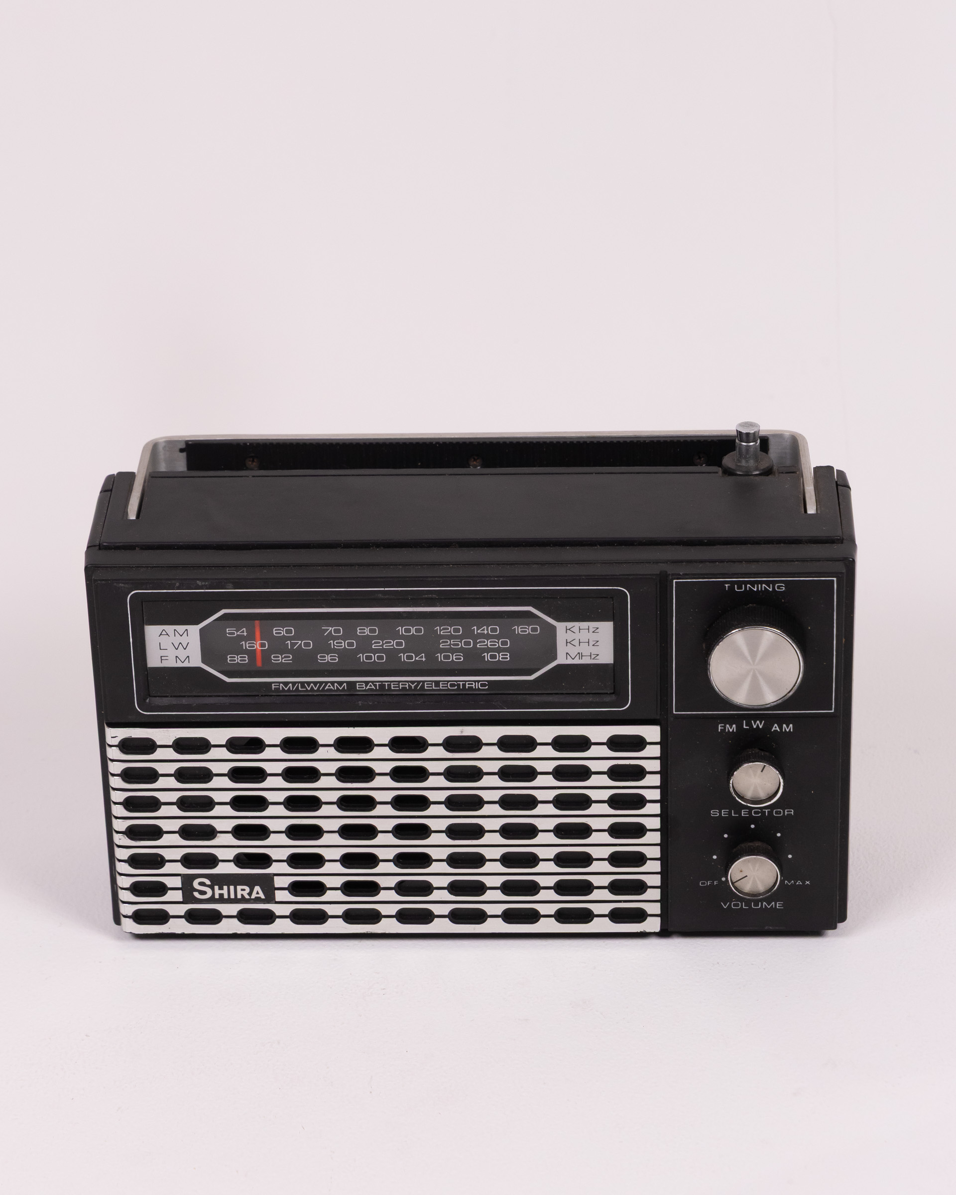 Vintage Shira Portable Radio with Silver Front Grille