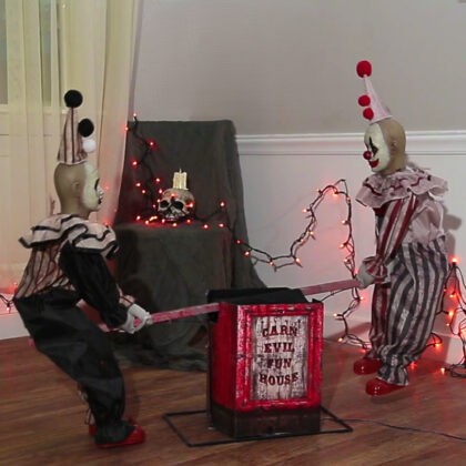 Scary Clown Seesaw Halloween Prop with Light and Sound