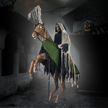 Reaper’s Ride Animated Prop Lifesize Halloween Horseman Animatronic