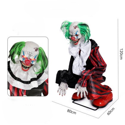 Animated Crouching Clown Halloween Animatronic Prop