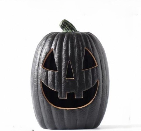 Black Smiley Jack-O-Lantern Halloween Pumkpin Decor