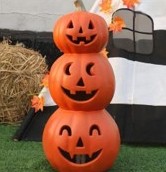 Orange Light Up Stacked Jack-O-Lantern Pumpkins