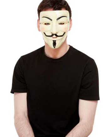 Cream Plastic Guy Fawkes Mask
